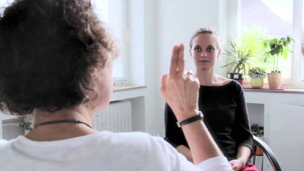 Diagram illustrating the eight phases of emdr therapy with therapist and client interaction