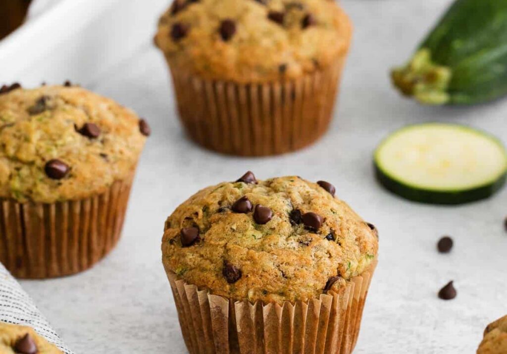 Gluten-free zucchini chocolate chip muffins